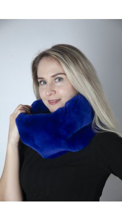 Blue rex fur neck warmer